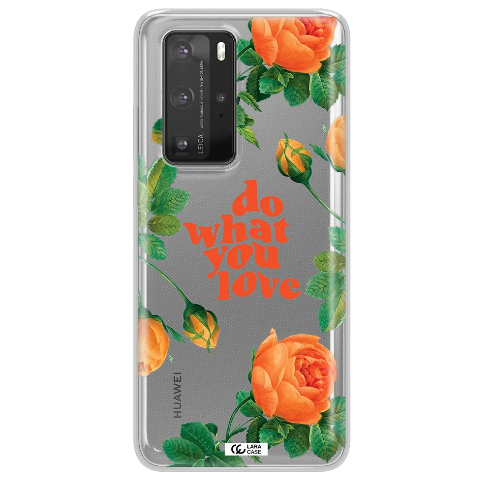 a close up of flowers Huawei P40 Pro Clear TPU Case