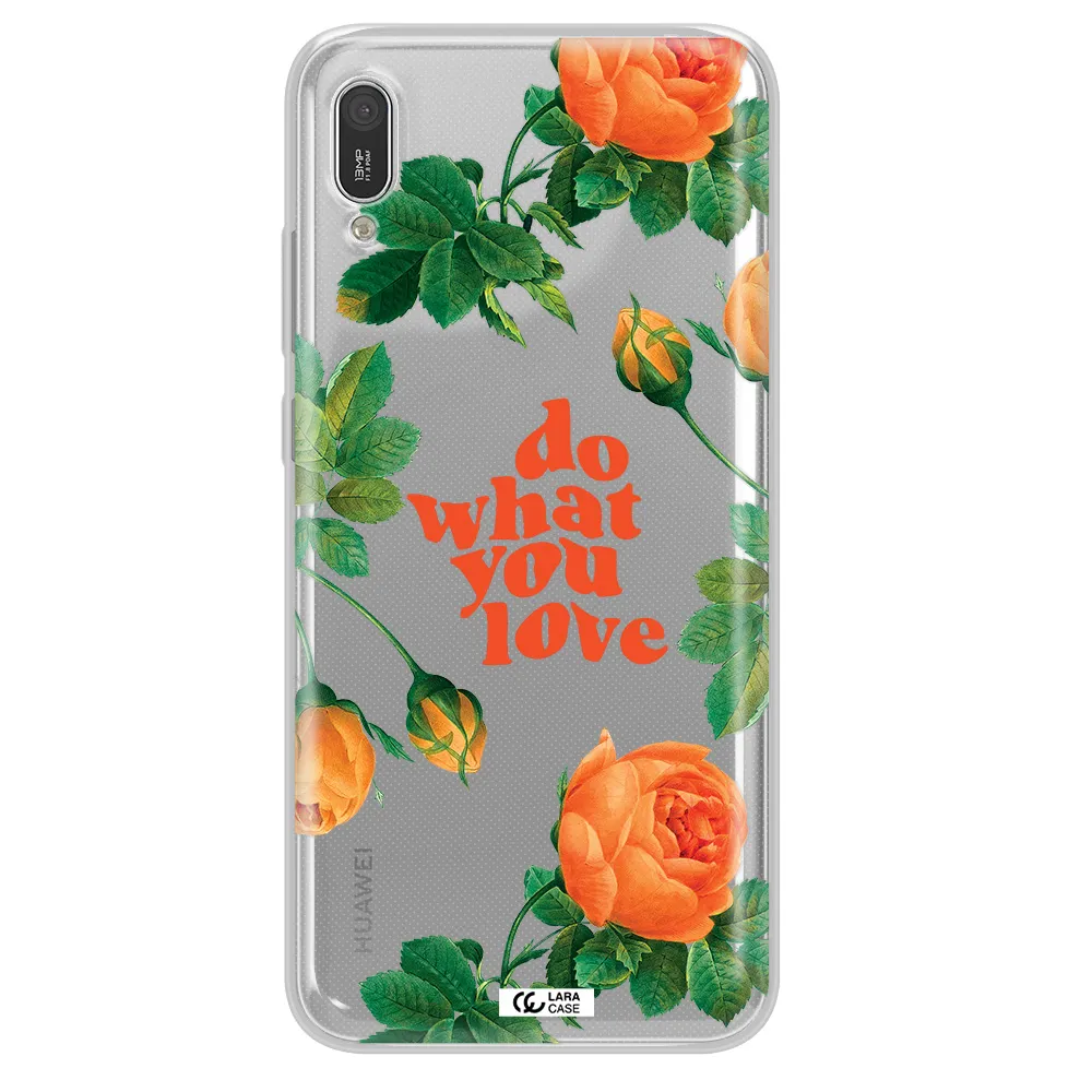 a close up of flowers Huawei Y6 Pro 2019 Clear TPU Case