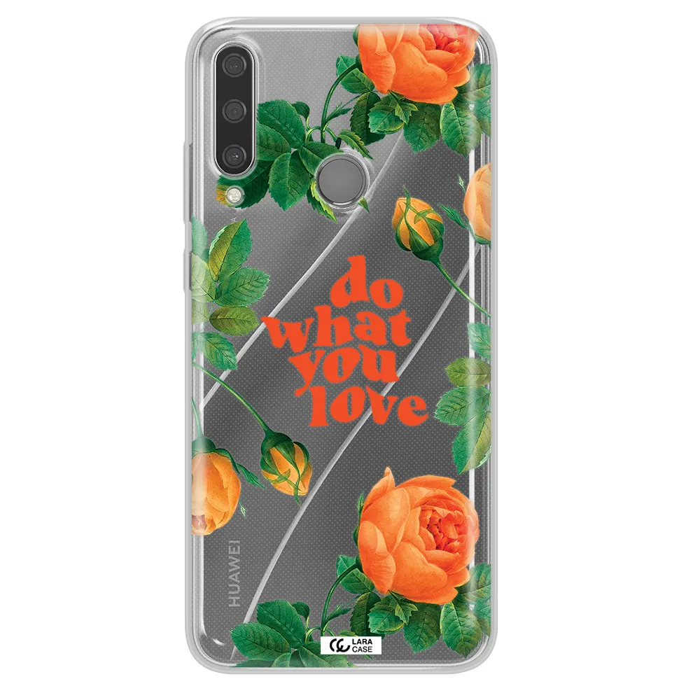 a close up of flowers Huawei Y6P Clear TPU Case