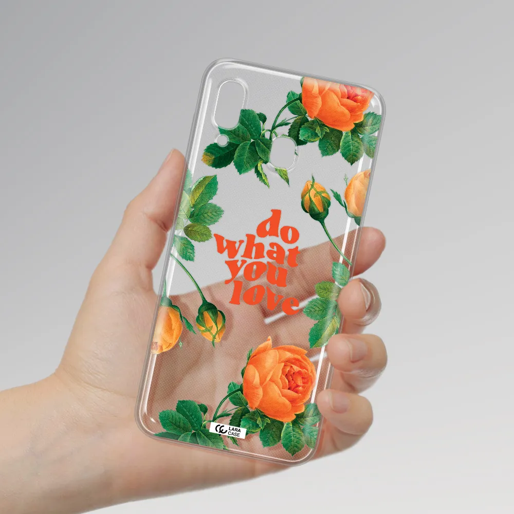 a close up of flowers Samsung A20 Clear TPU Case