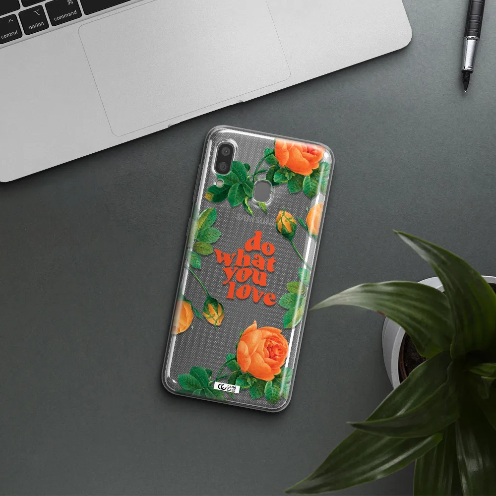 a close up of flowers Samsung A20 Clear TPU Case