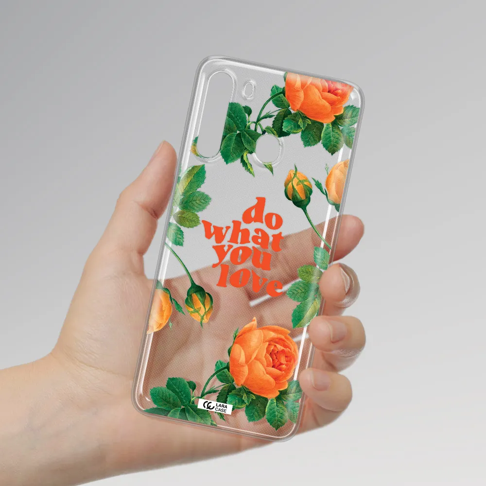 a close up of flowers Samsung A21 Clear TPU Case