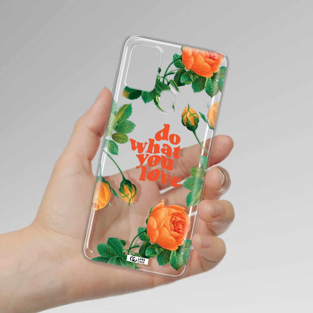 a close up of flowers Samsung A21S Clear TPU Case