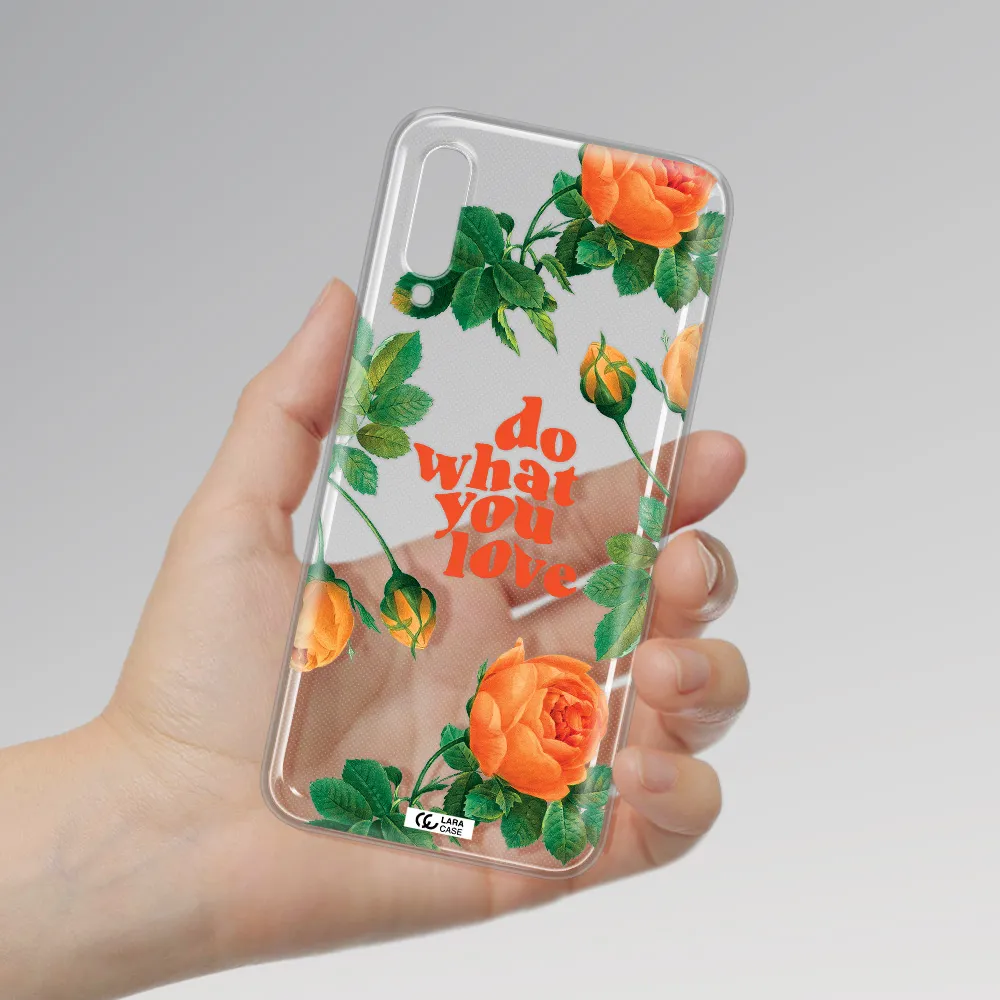 a close up of flowers Samsung A50 Clear TPU Case