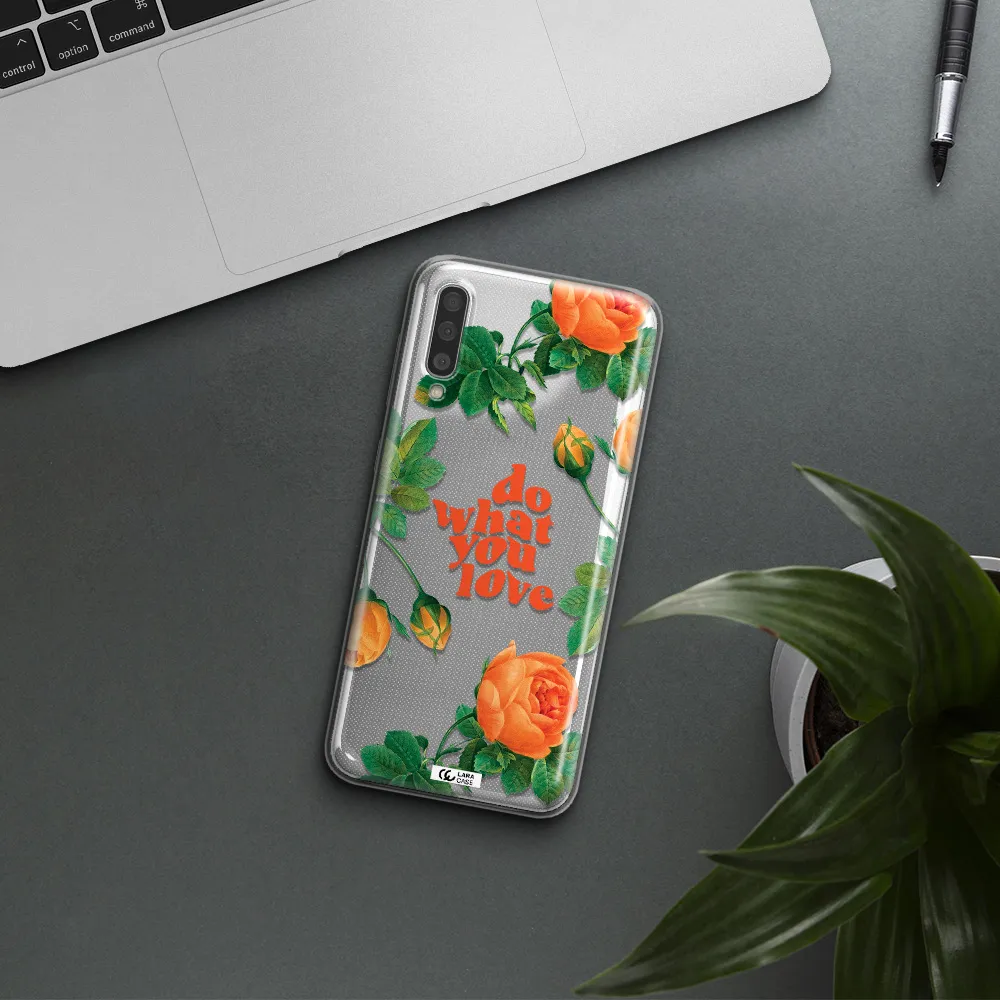 a close up of flowers Samsung A50 Clear TPU Case