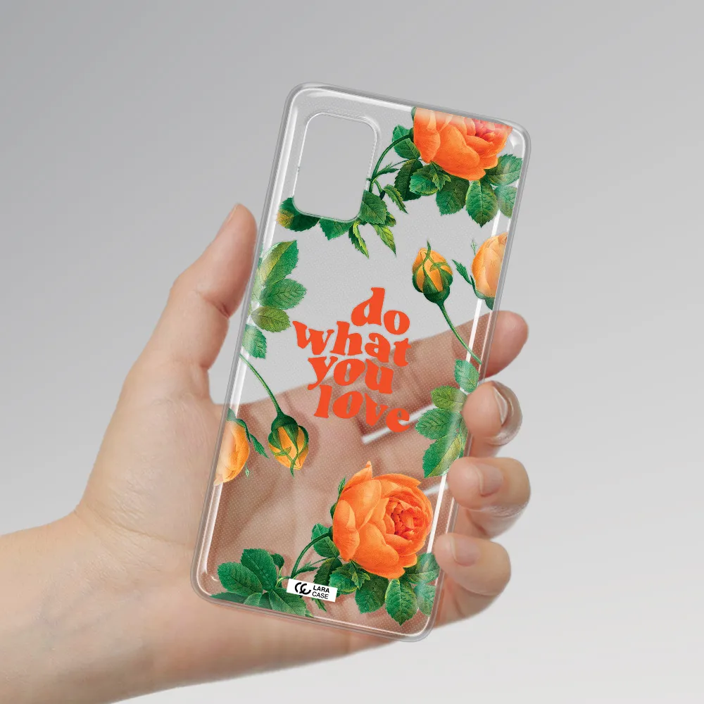 a close up of flowers Samsung A51 Clear TPU Case