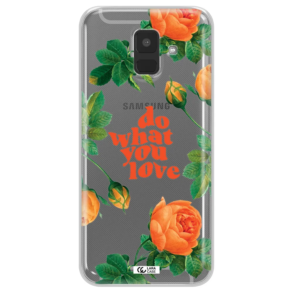 a close up of flowers Samsung A6 Clear TPU Case
