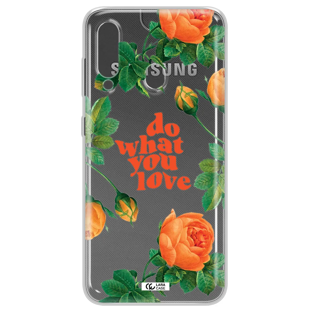 a close up of flowers Samsung A60 Clear TPU Case