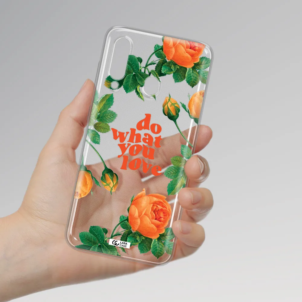 a close up of flowers Samsung A60 Clear TPU Case