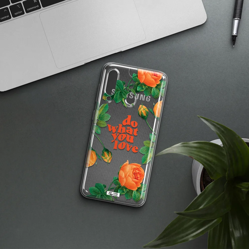 a close up of flowers Samsung A60 Clear TPU Case