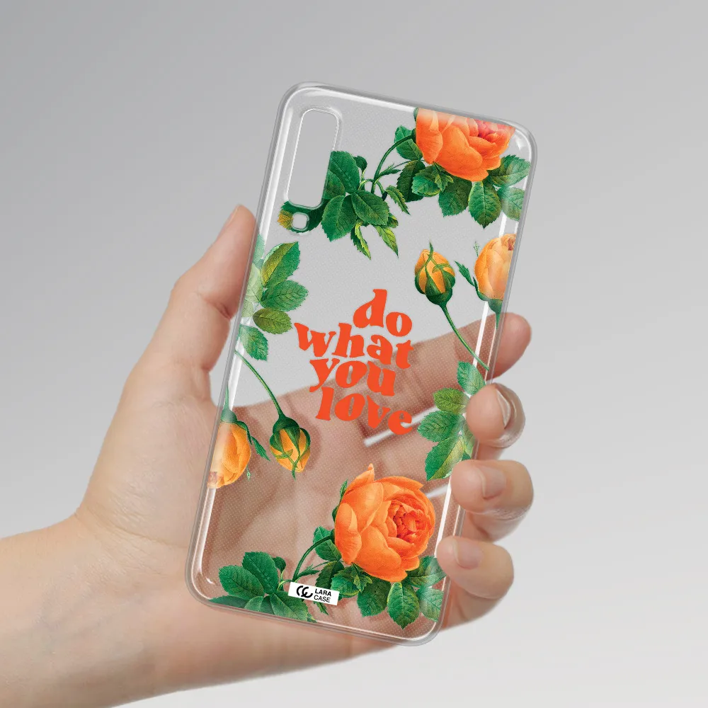 a close up of flowers Samsung A7 2018 Clear TPU Case