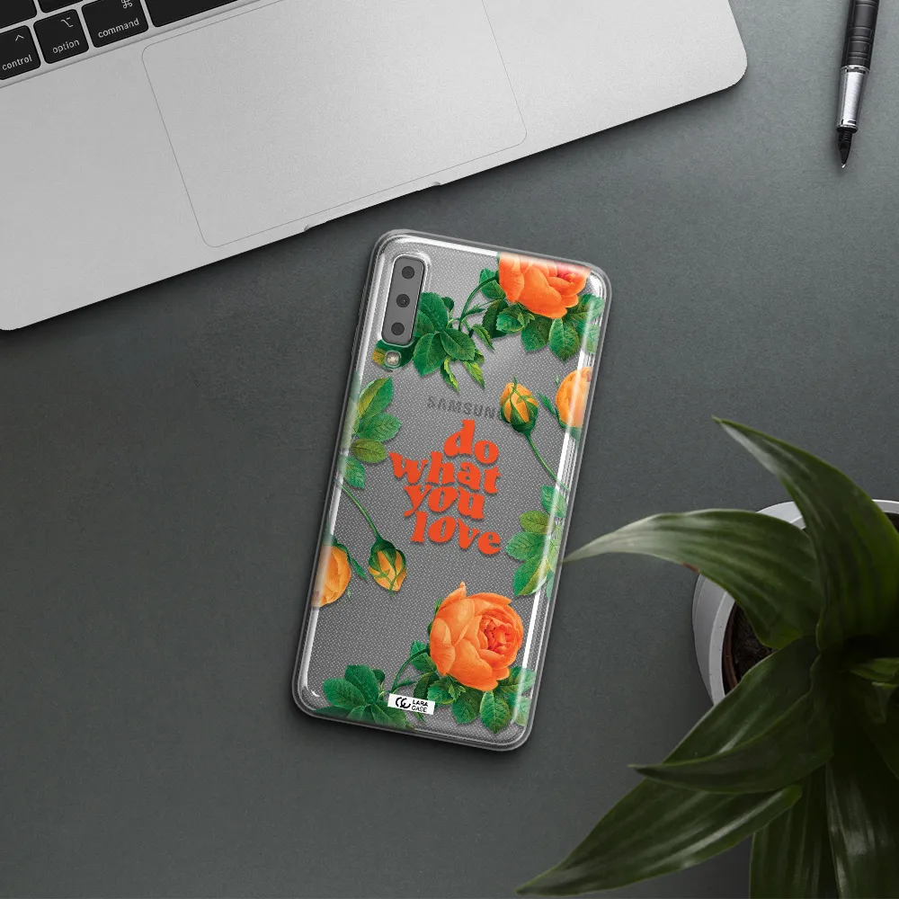 a close up of flowers Samsung A7 2018 Clear TPU Case