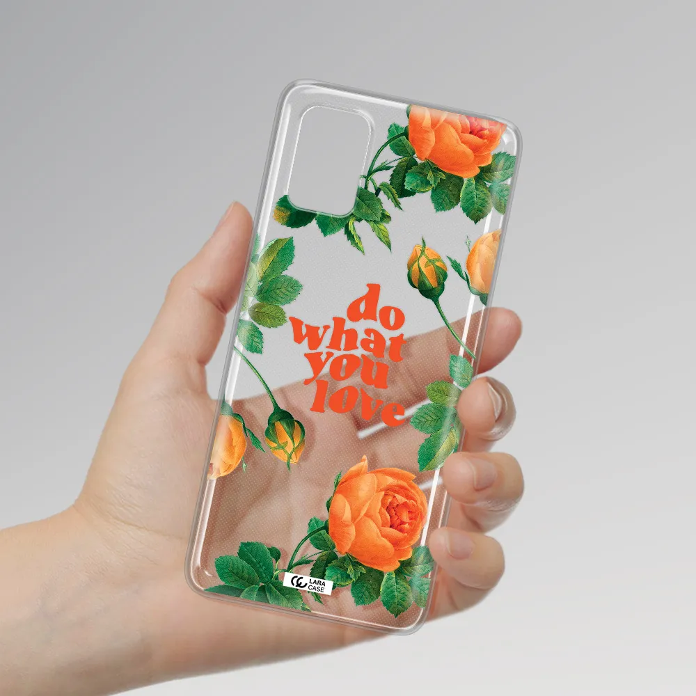 a close up of flowers Samsung A71 Clear TPU Case