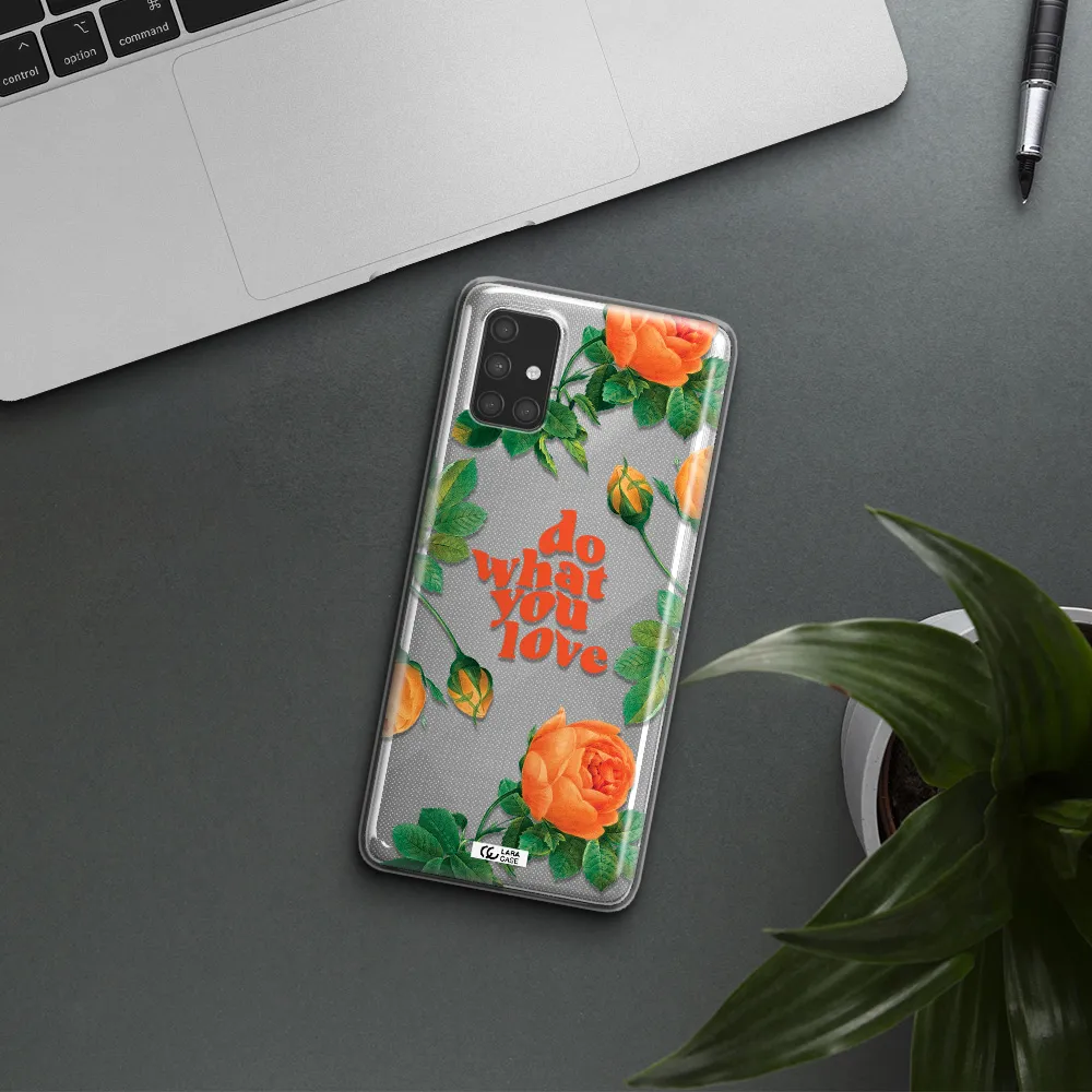a close up of flowers Samsung A71 Clear TPU Case