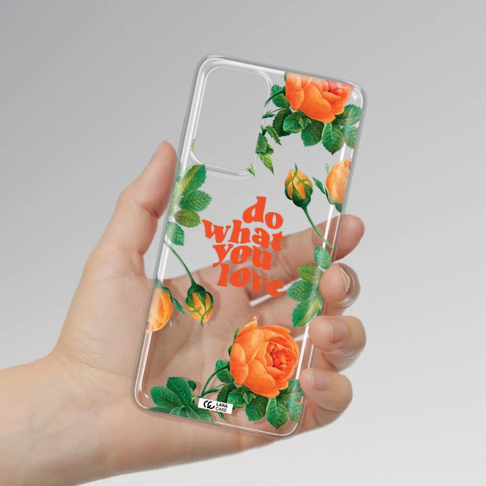 a close up of flowers Samsung A72 Clear TPU Case