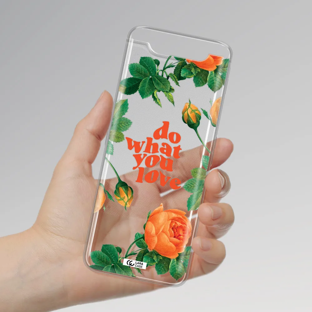 a close up of flowers Samsung A80 Clear TPU Case