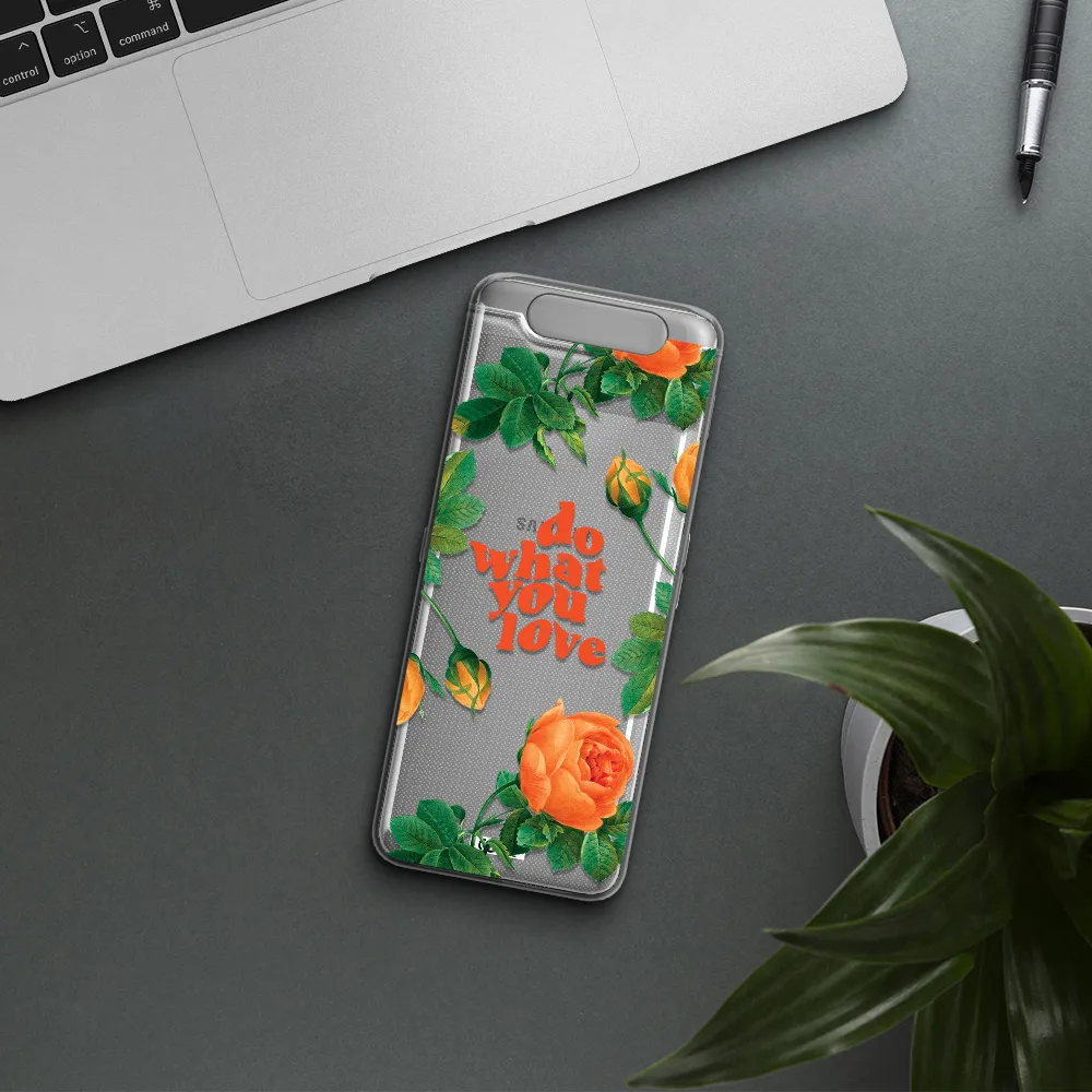 a close up of flowers Samsung A80 Clear TPU Case