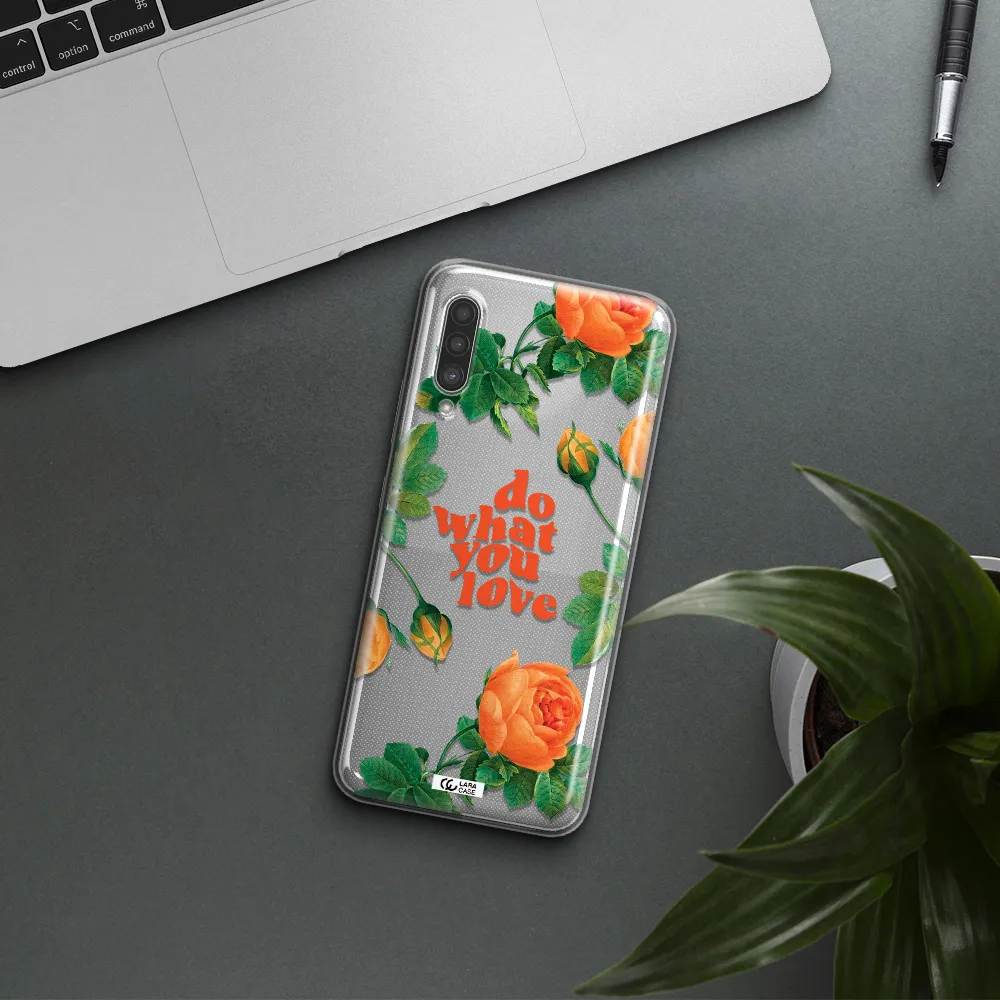 a close up of flowers Samsung A90 Clear TPU Case