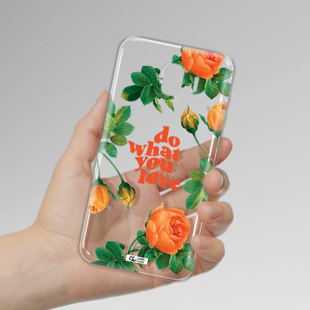 a close up of flowers Samsung J4 Clear TPU Case