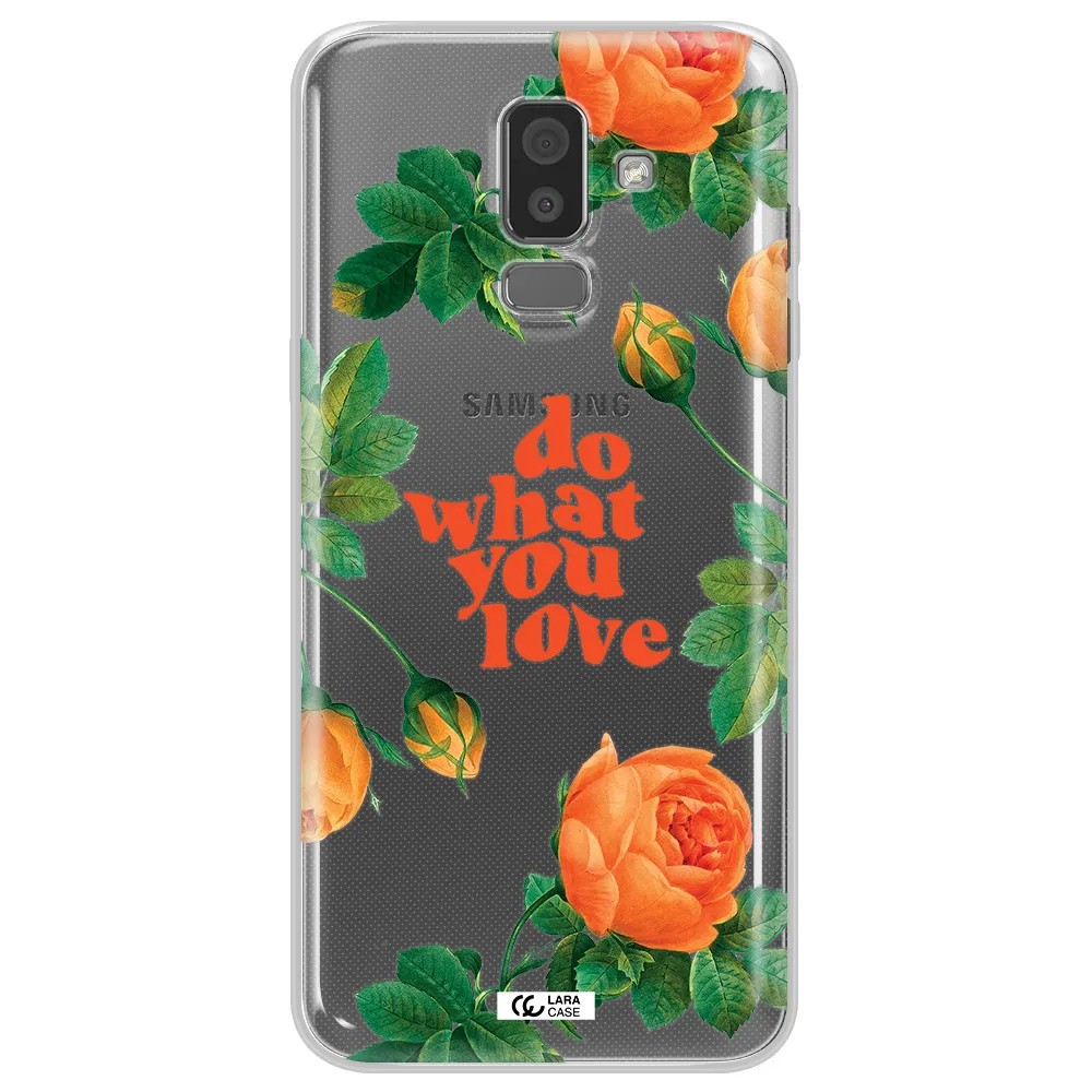 a close up of flowers Samsung J8 Clear TPU Case