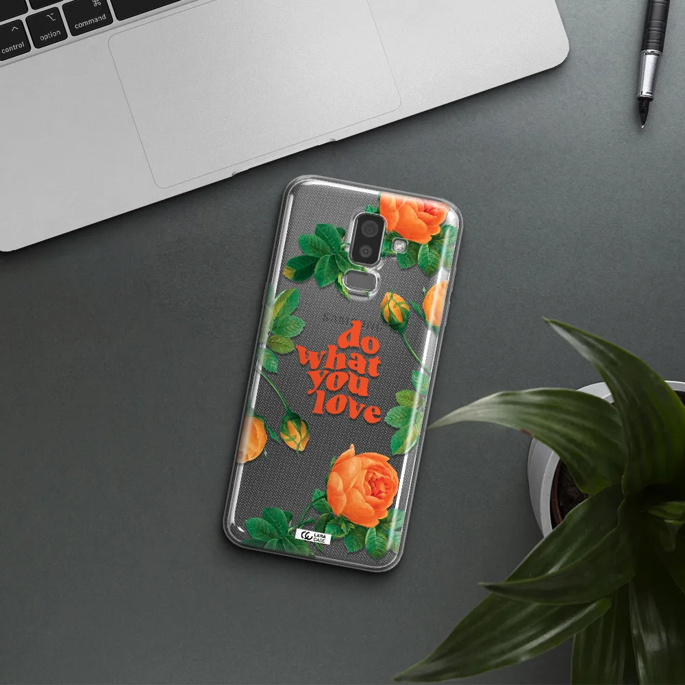 a close up of flowers Samsung J8 Clear TPU Case