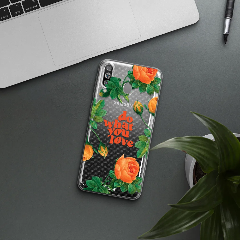 a close up of flowers Samsung M30 Clear TPU Case