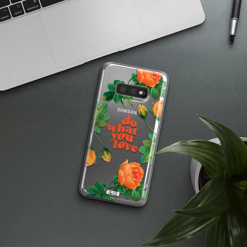 a close up of flowers Samsung S10e Clear TPU Case