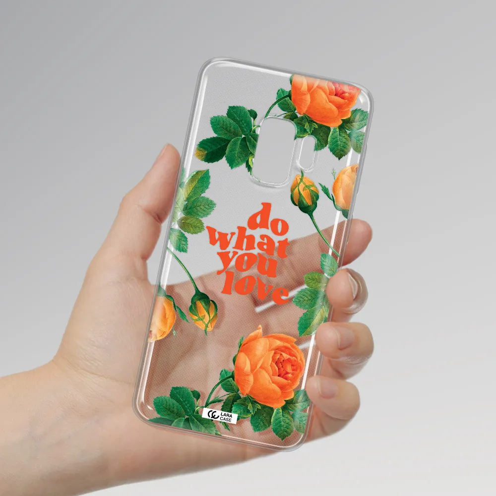 a close up of flowers Samsung S9 Clear TPU Case