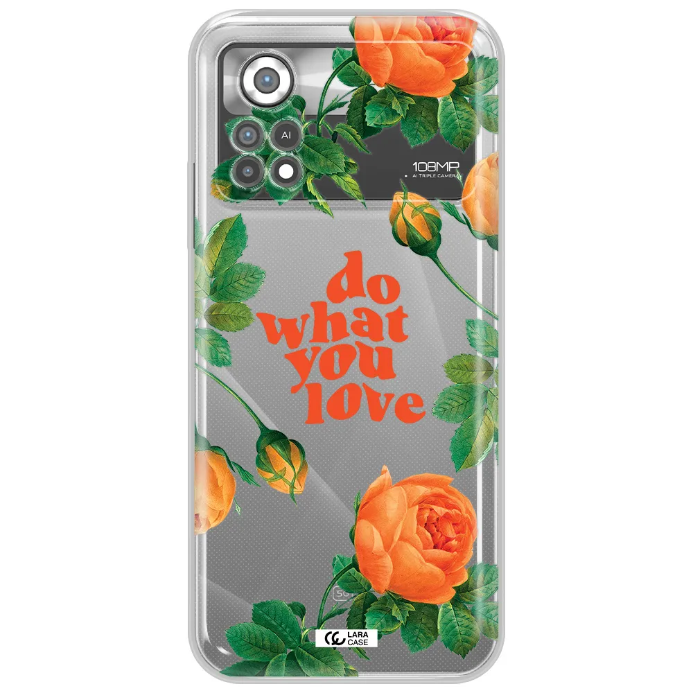 a close up of flowers Xiaomi Poco X4 Pro Clear TPU Case
