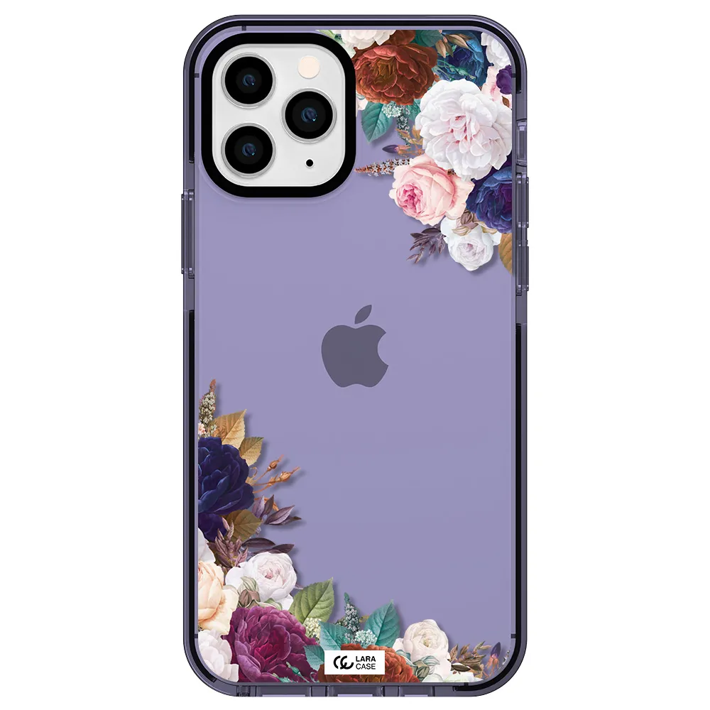 a corner of flowers with leaves Apple iPhone 11 pro impact Lilac Case