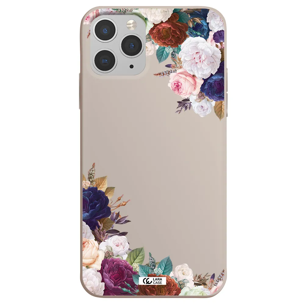 a corner of flowers with leaves Apple iPhone 11 pro Silicone Stone Case