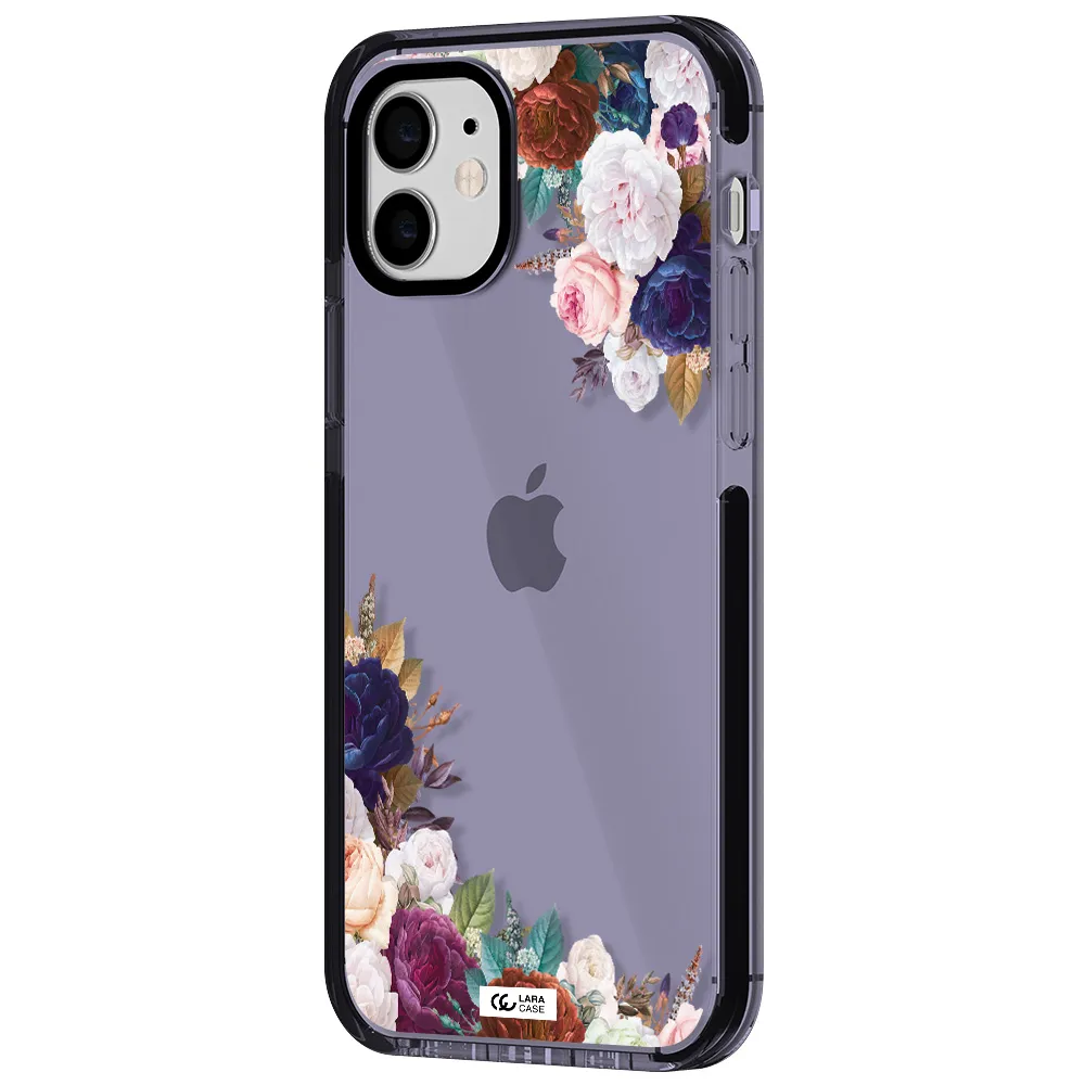 a corner of flowers with leaves Apple iPhone 12 impact Lilac Case