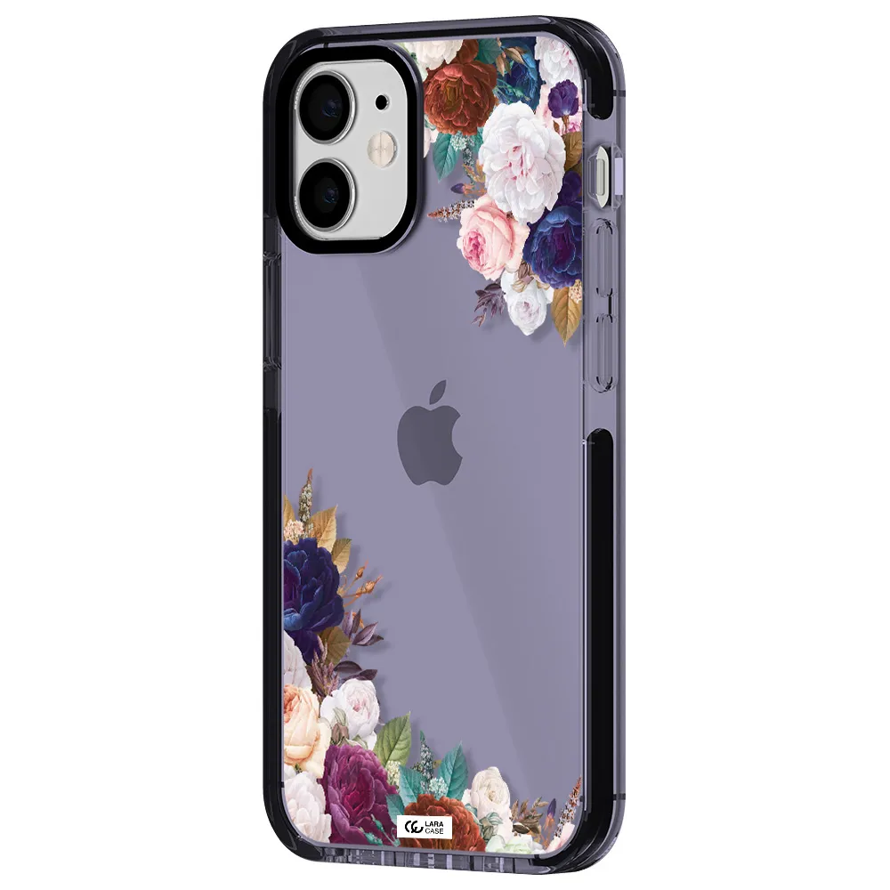 a corner of flowers with leaves Apple iPhone 12 mini impact Lilac Case