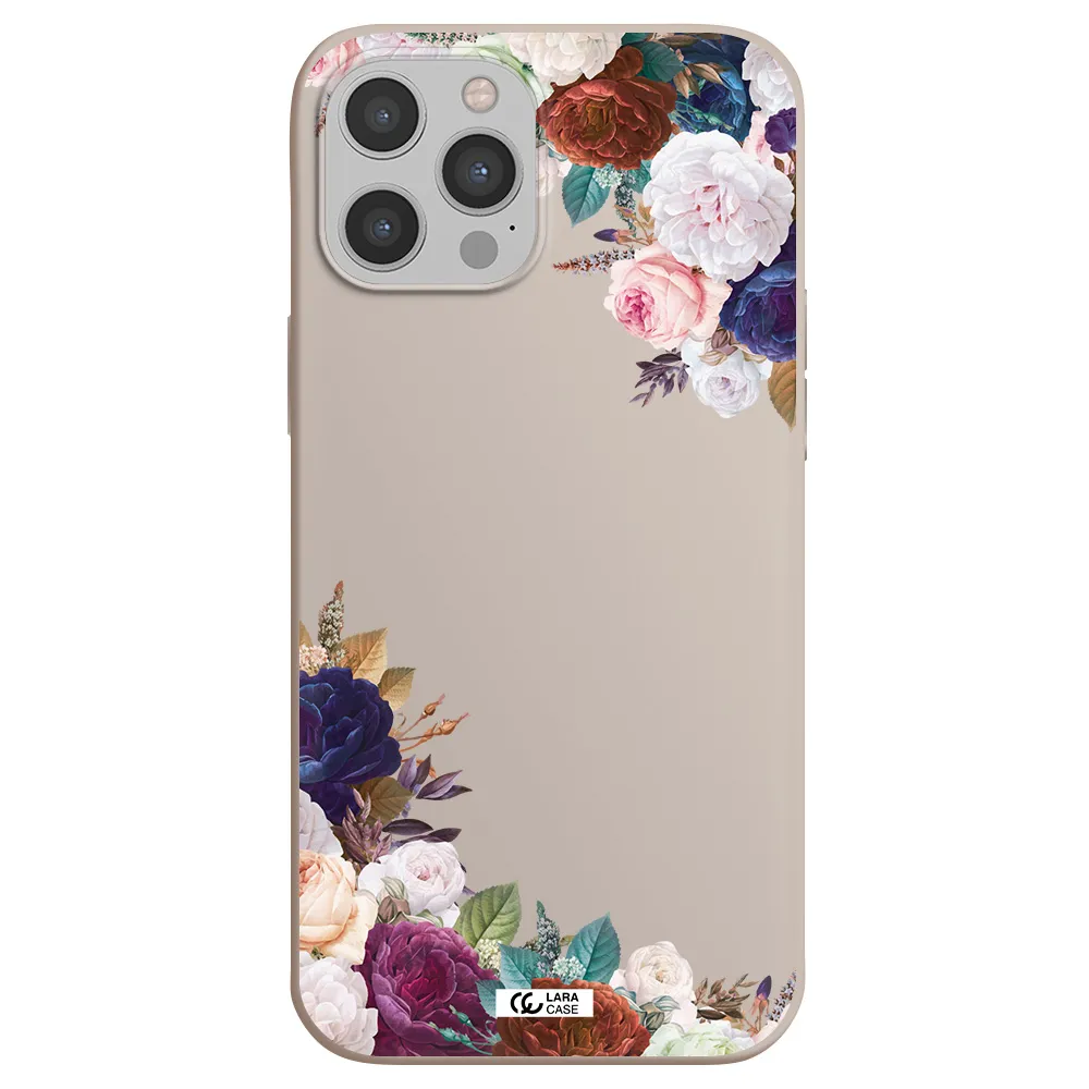 a corner of flowers with leaves Apple iPhone 12 pro max Silicone Stone Case