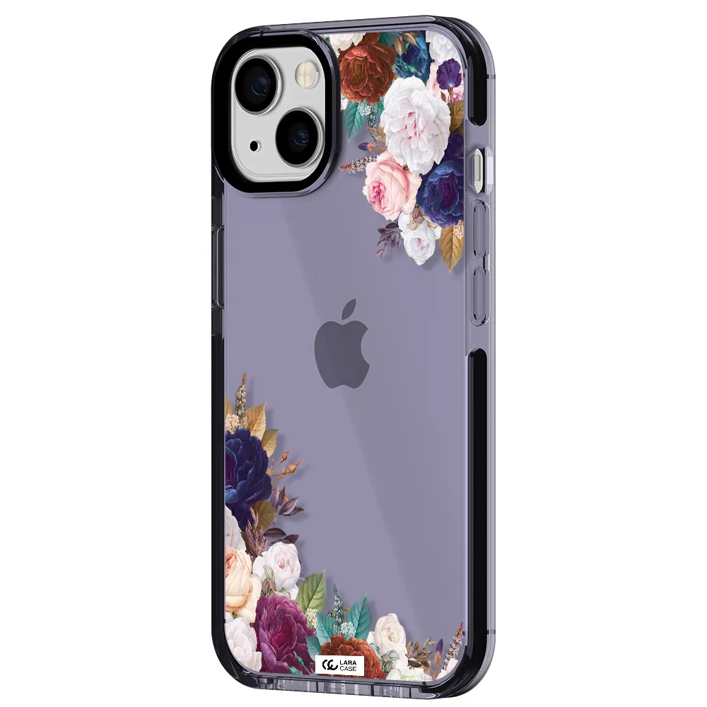 a corner of flowers with leaves Apple iPhone 13 impact Lilac Case