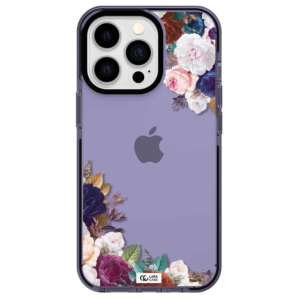 a corner of flowers with leaves Apple iPhone 13 Pro impact Lilac Case