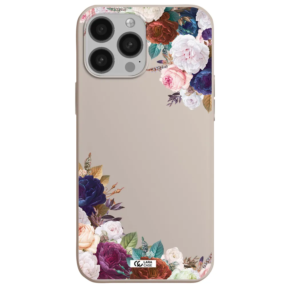 a corner of flowers with leaves Apple iPhone 13 Pro Silicone Stone Case