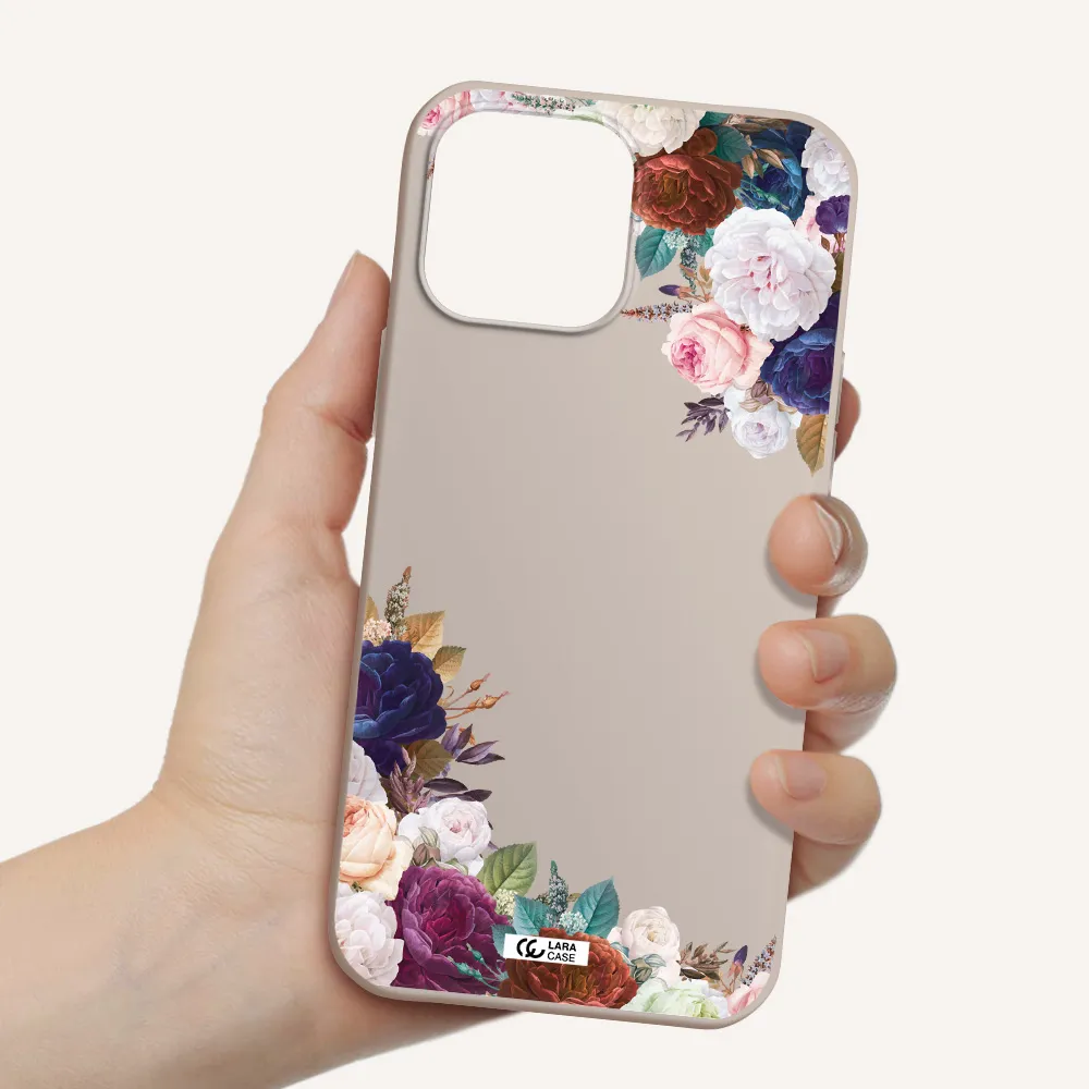 a corner of flowers with leaves Apple iPhone 13 Pro Silicone Stone Case