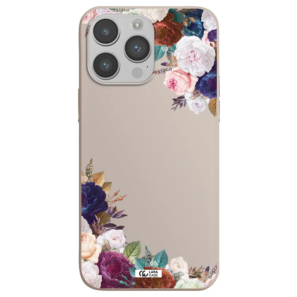 a corner of flowers with leaves Apple iPhone 14 pro max Silicone Stone Case