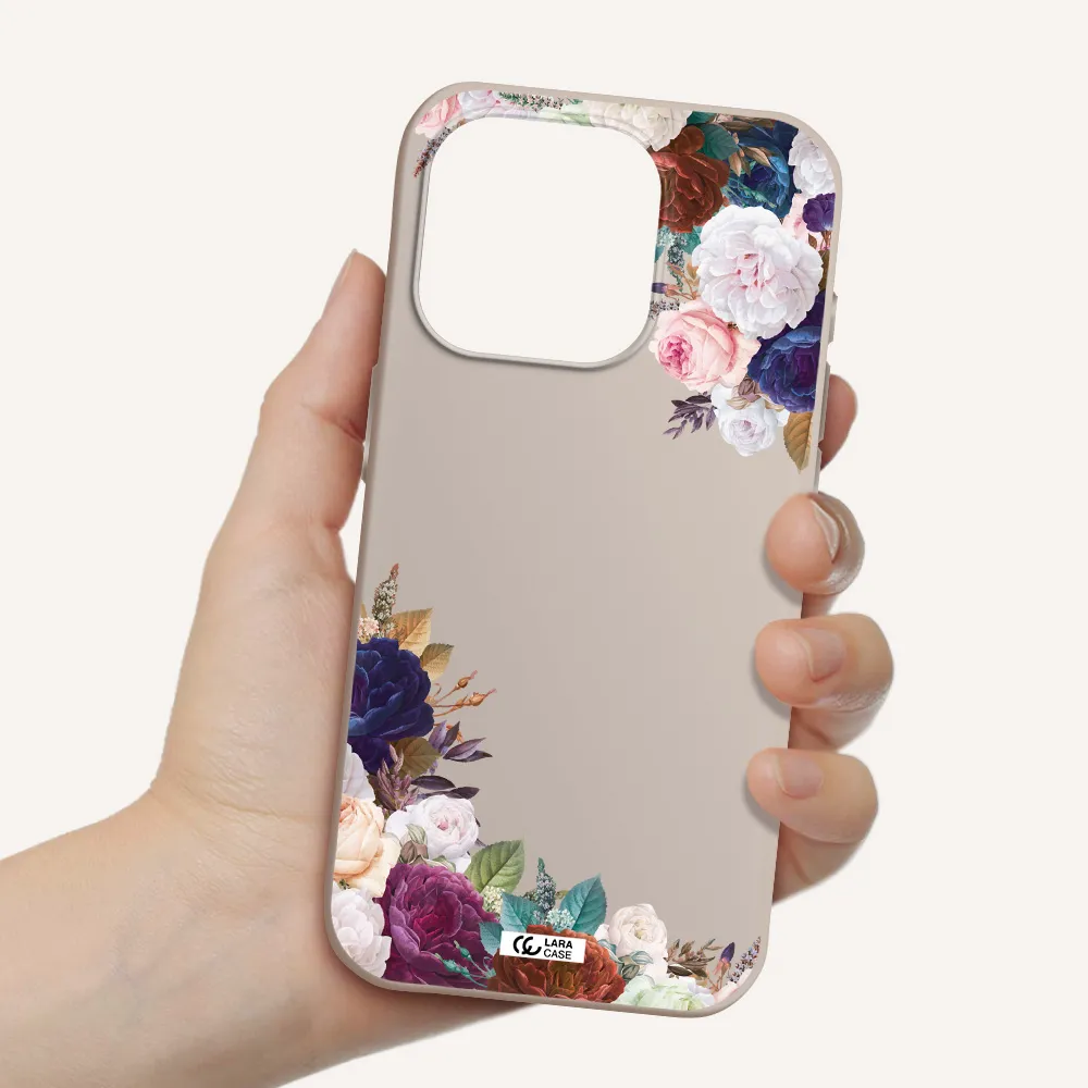 A Corner Of Flowers With Leaves Apple Iphone 15 Pro Silicone Stone Case