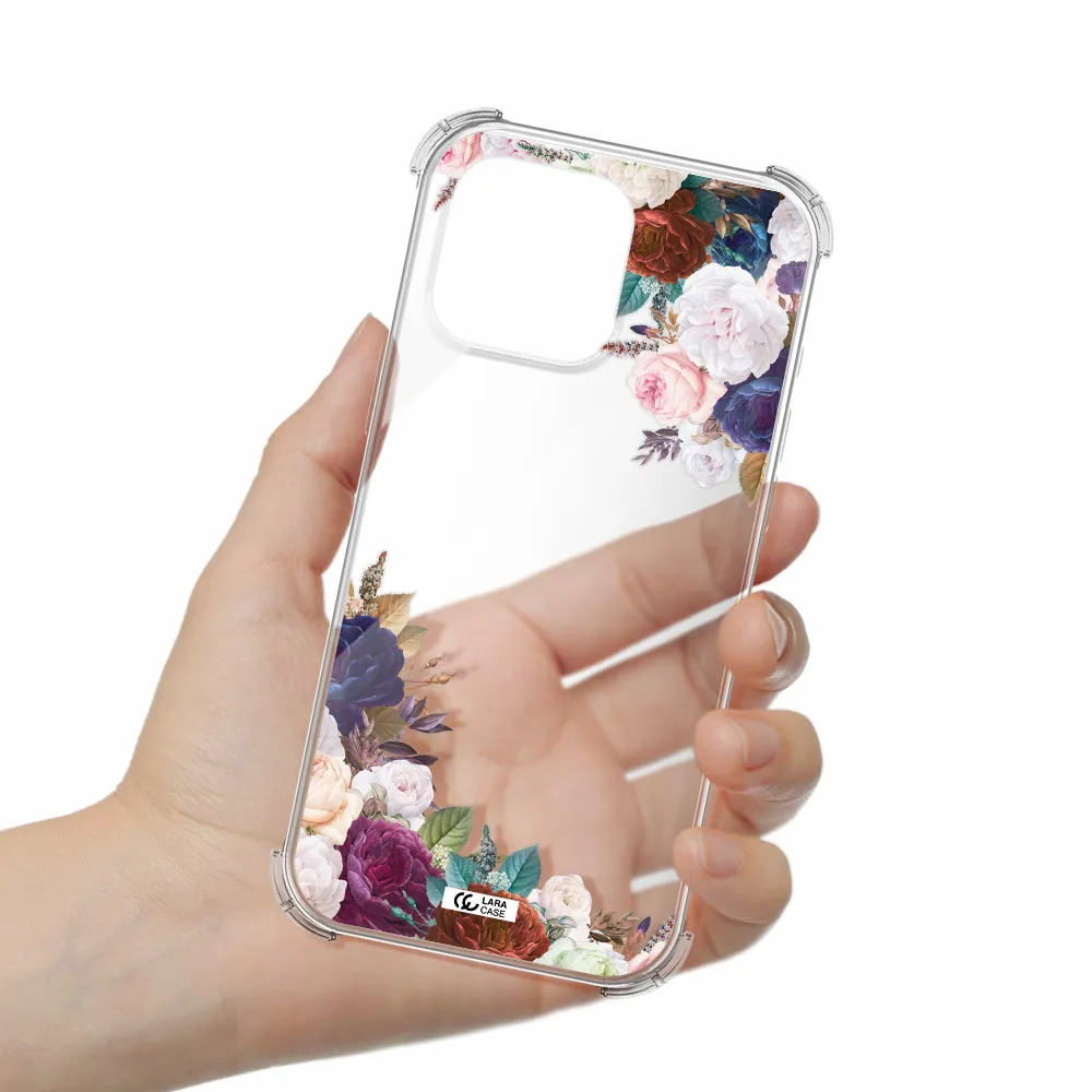 A Corner Of Flowers With Leaves Apple Iphone 16 Pro Max Clear Pc Case