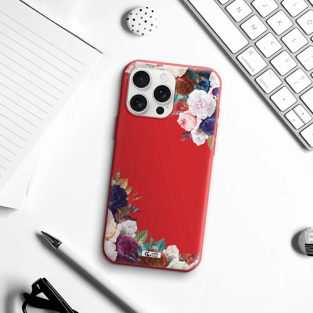 A Corner Of Flowers With Leaves Apple Iphone 16 Pro Max Silicone Stone Case