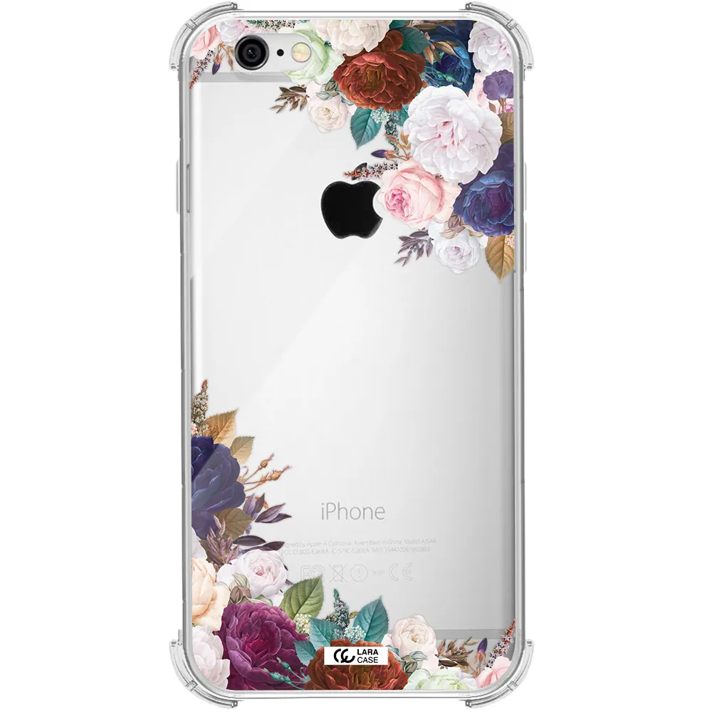 a corner of flowers with leaves Apple iPhone 6 Clear PC Case