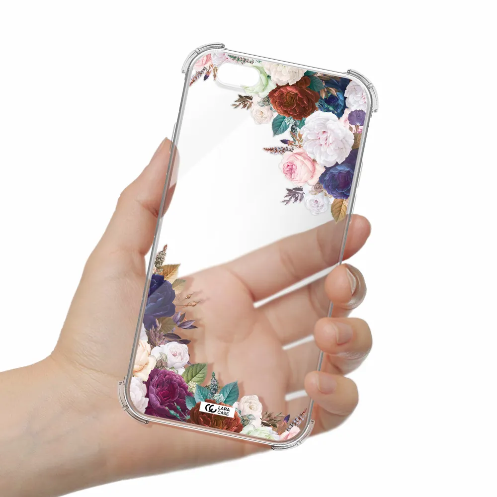 a corner of flowers with leaves Apple iPhone 6 Clear PC Case