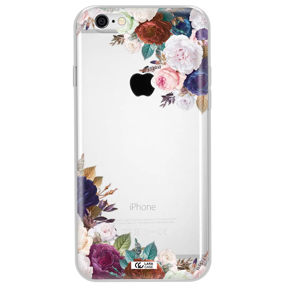 a corner of flowers with leaves Apple iPhone 6 Clear TPU Case