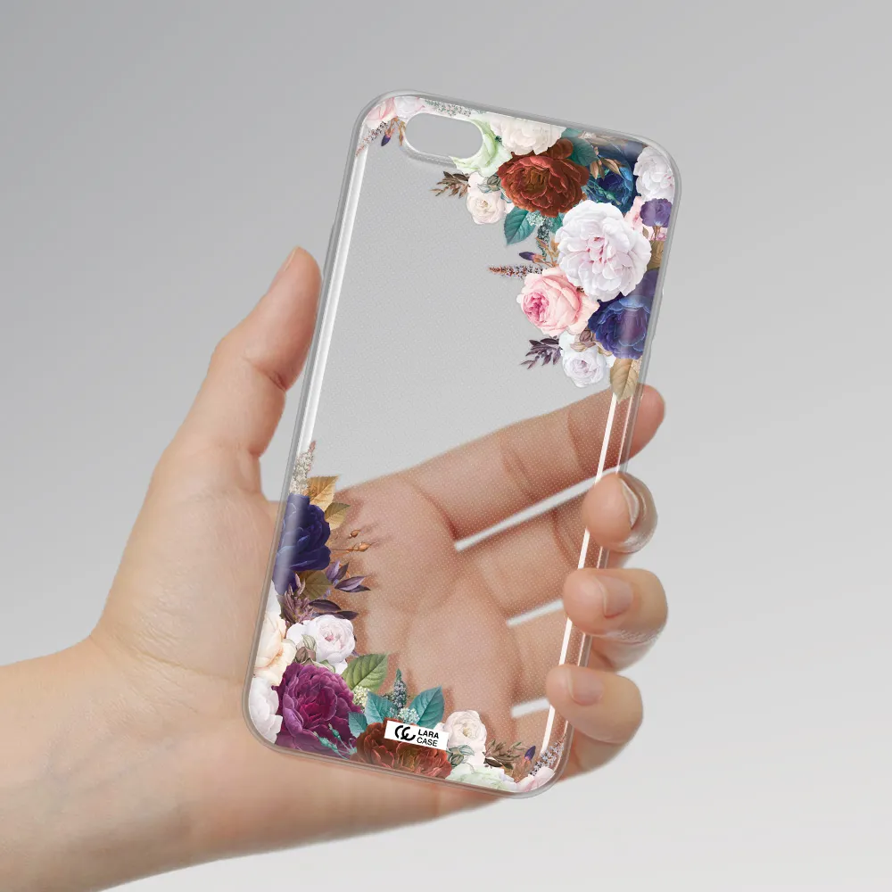 a corner of flowers with leaves Apple iPhone 6 Clear TPU Case