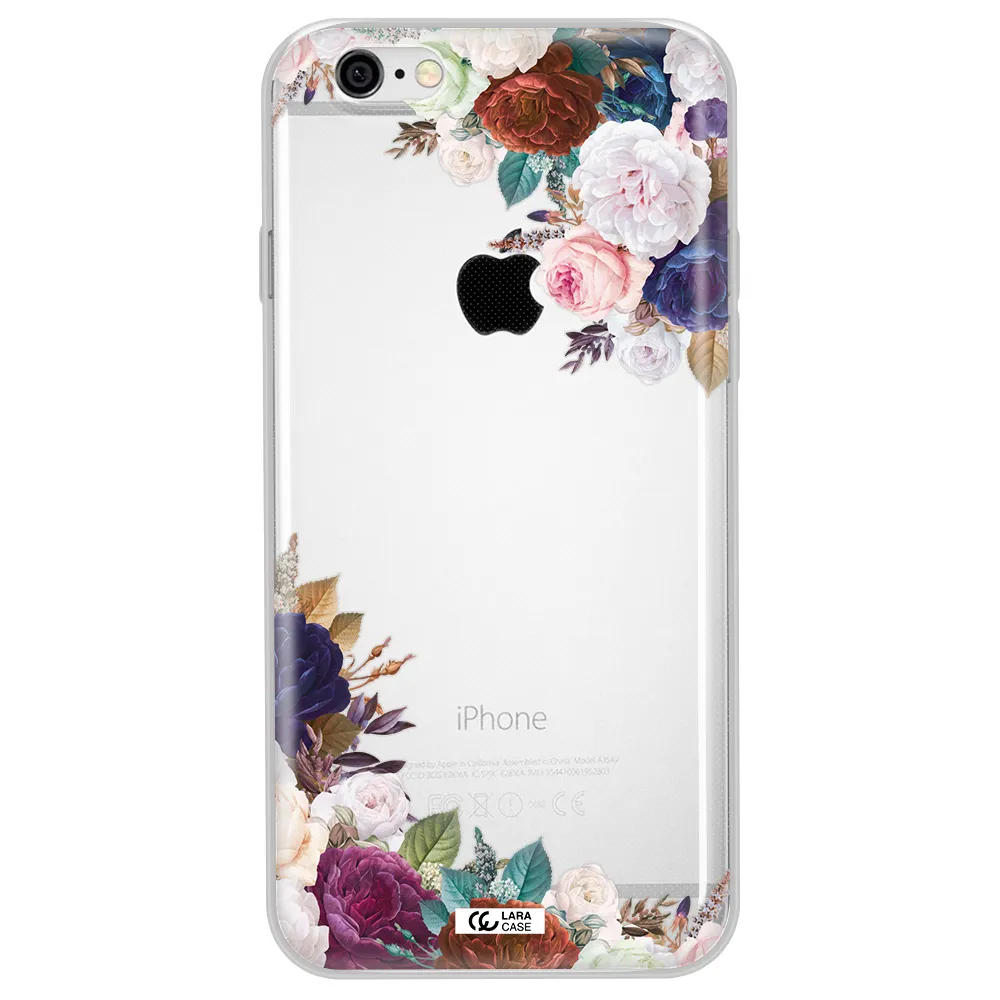 a corner of flowers with leaves Apple iPhone 6 plus Clear TPU Case