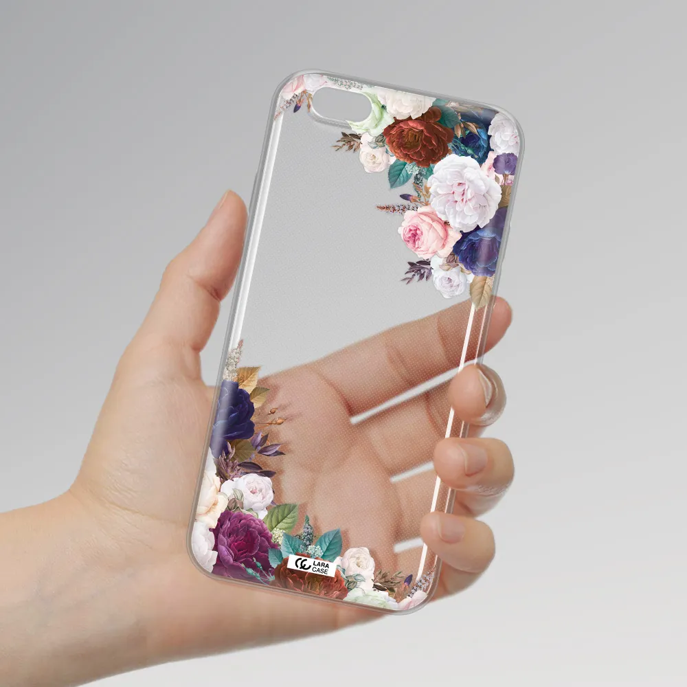 a corner of flowers with leaves Apple iPhone 6 plus Clear TPU Case