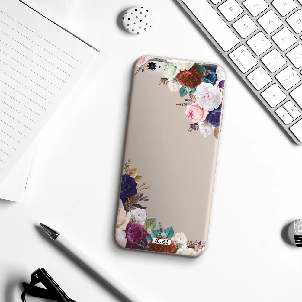 a corner of flowers with leaves Apple iPhone 6 plus Silicone Stone Case