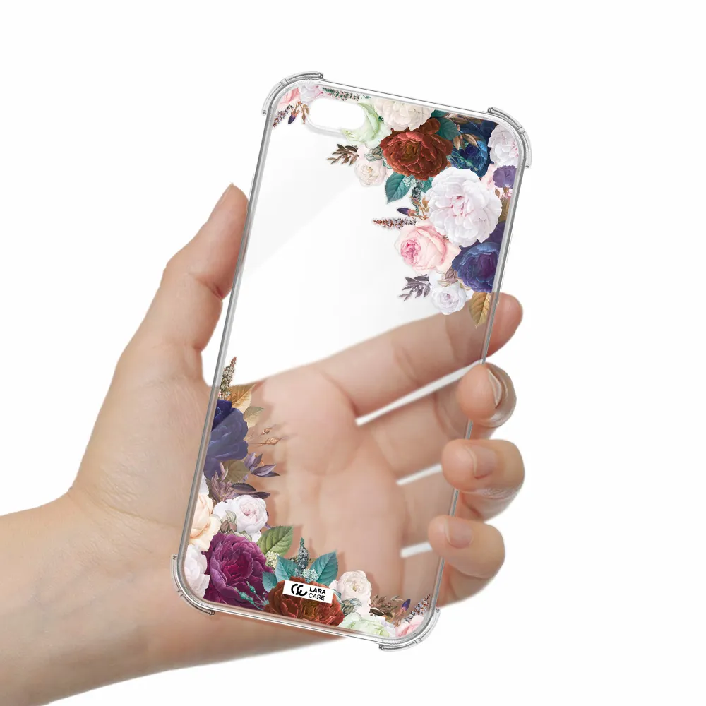 a corner of flowers with leaves Apple iPhone 6 s plus Clear PC Case